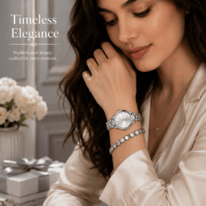 Scanshop India Women Dial & Stainless Steel Straps Analogue Watch TN Silver & Bracelet Silver