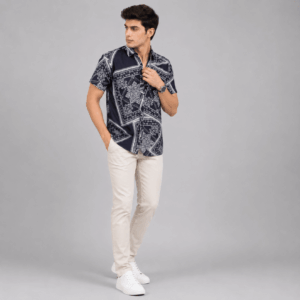 Scanshop India Ethnic Motifs Printed Spread Collar Regular Fit Shirt