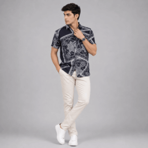 Scanshop India Ethnic Motifs Printed Spread Collar Regular Fit Shirt