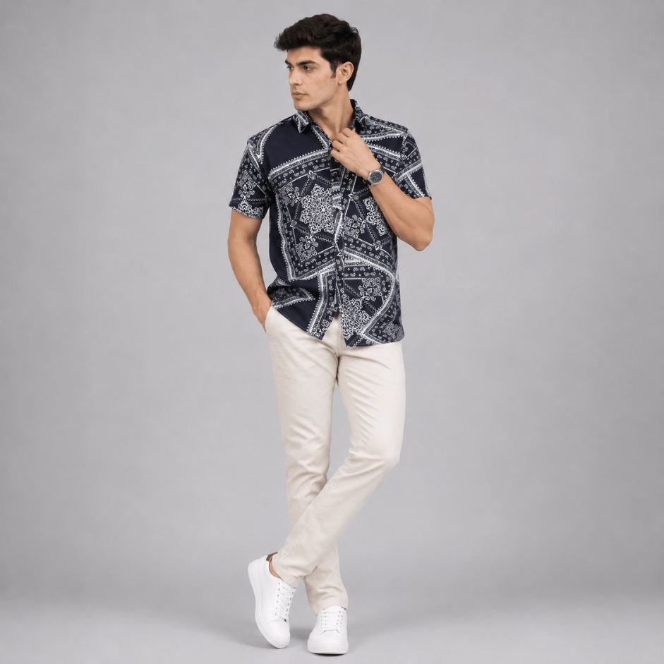 Scanshop India Ethnic Motifs Printed Spread Collar Regular Fit Shirt 4