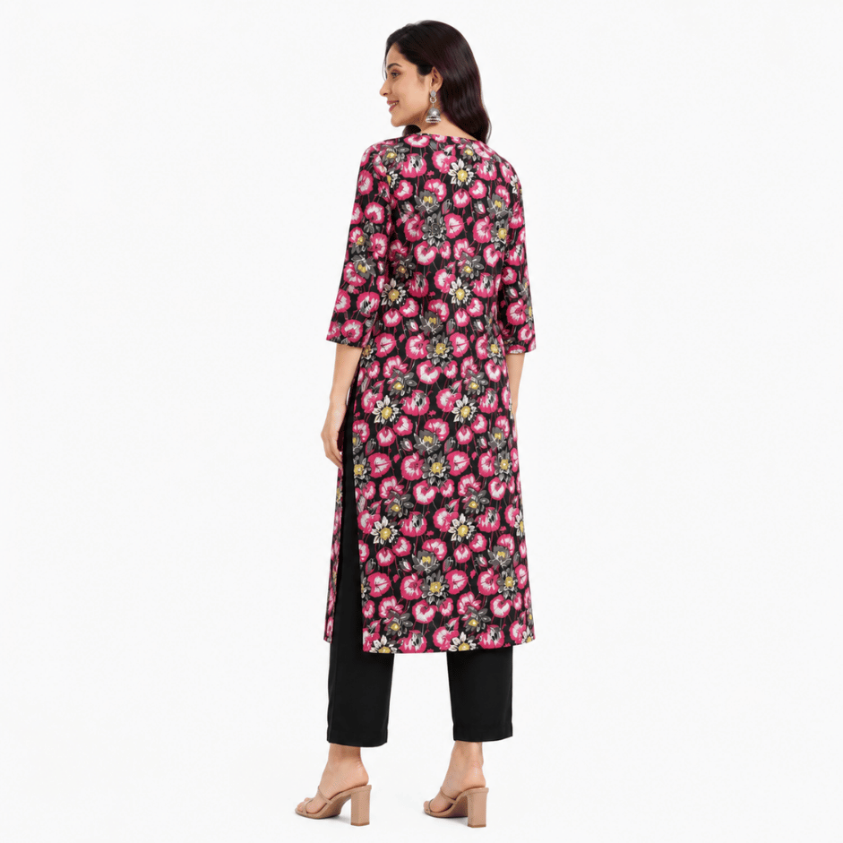 Scanshop India Women's Floral Printed Kurta 3