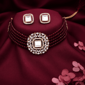 Scanshop India Gold-Plated Stone-Jewellery Set