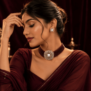 Scanshop India Gold-Plated Stone-Jewellery Set