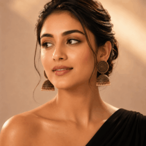 Scanshop India Elegant Gold-Toned Dome Jhumka Earrings