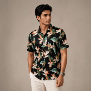 Scanshop India Men Comfort Fit Floral Printed Spread Collar Casual Shirt