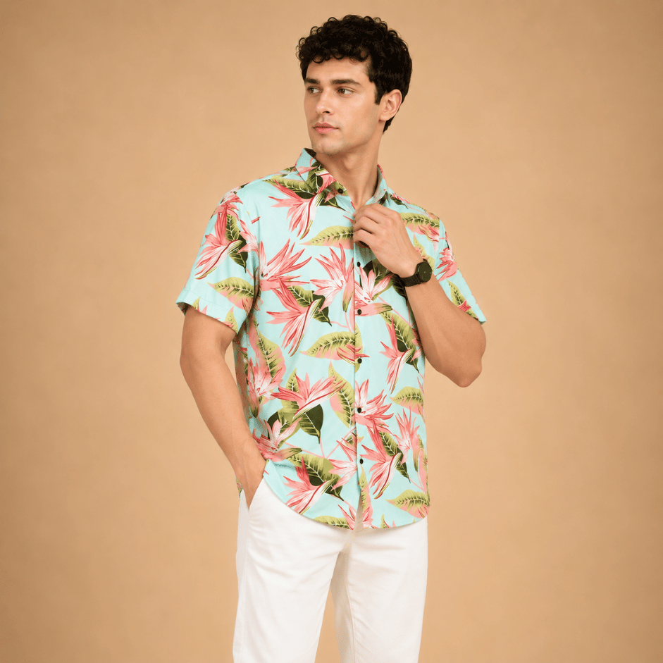 Scanshop India Men Comfort Tropical Printed Casual Shirt 3