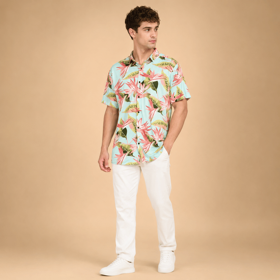 Scanshop India Men Comfort Tropical Printed Casual Shirt 4