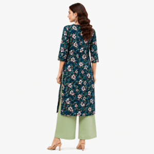 Scanshop India Women's Midnight Bloom Kurta