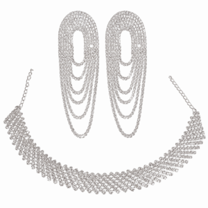 Scanshop India Rhinestone Studded Necklace & Earrings