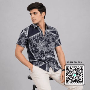 Scanshop India Ethnic Motifs Printed Spread Collar Regular Fit Shirt