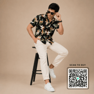Scanshop India Men Comfort Fit Floral Printed Spread Collar Casual Shirt