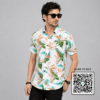 Scanshop India Men Comfort Fit White Floral Printed Spread Collar Casual Shirt