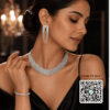 Scanshop India Rhinestone Studded Necklace & Earrings