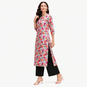 Scanshop India Women's Everyday Floral Print Kurta
