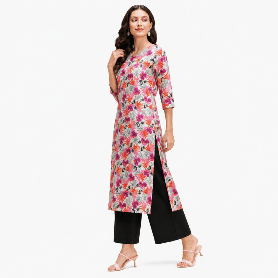 Scanshop India Women's Everyday Floral Print Kurta 2