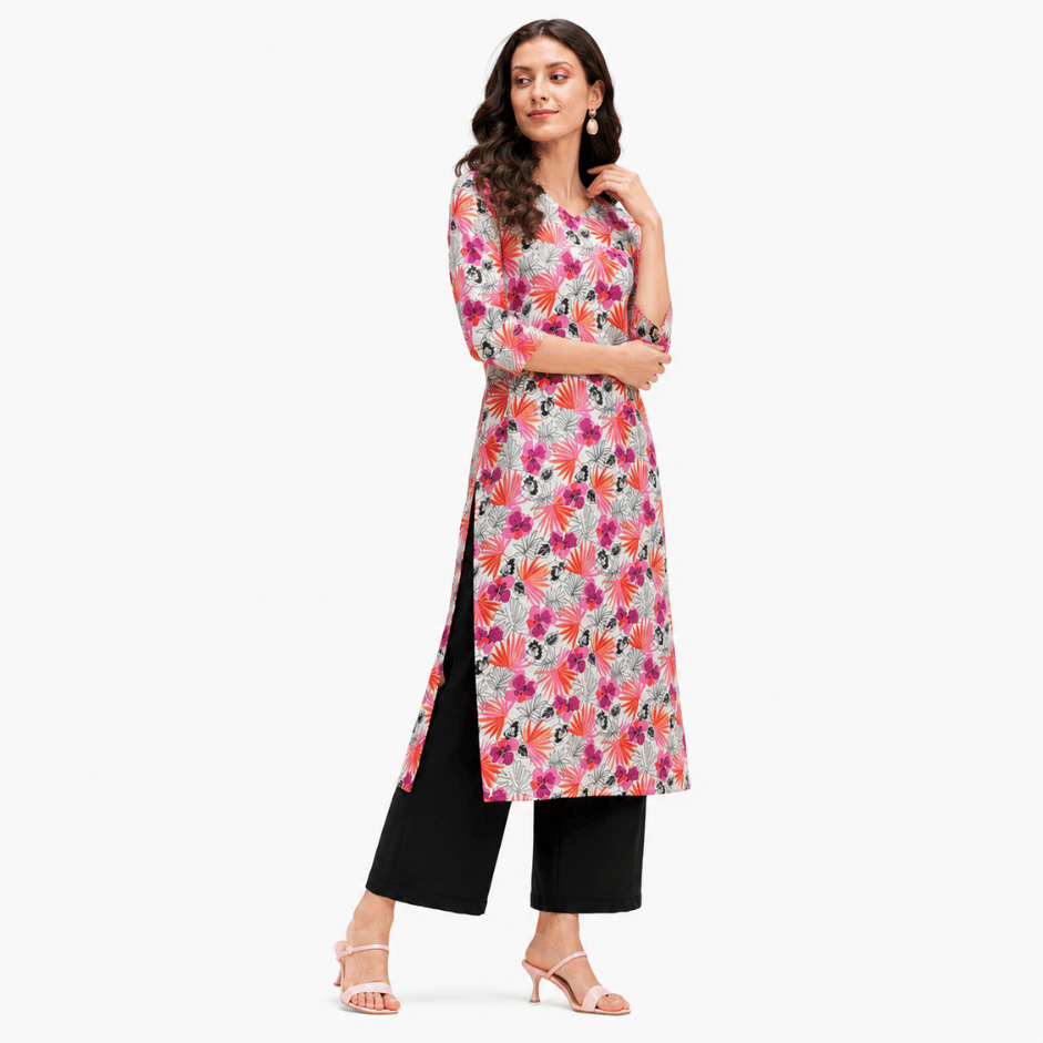 Scanshop India Women's Everyday Floral Print Kurta 3