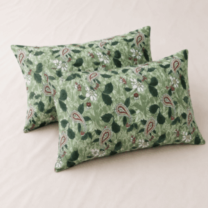 Scanshop India Green Bedsheet with 2 Pillow Covers