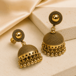 Scanshop India Korean Dome Shaped Oxidised Jhumkas