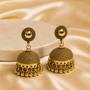 Scanshop India Korean Dome Shaped Oxidised Jhumkas
