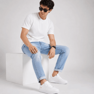 Scanshop India Men's Cushioned White Casual Sneakers