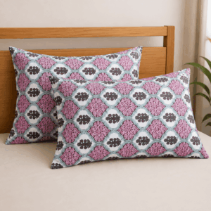 Scanshop India Multicoloured Geometric Bedsheet with 2 Pillow Covers