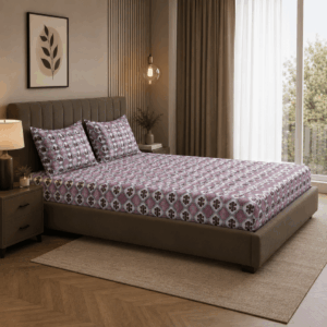 Scanshop India Multicoloured Geometric Bedsheet with 2 Pillow Covers