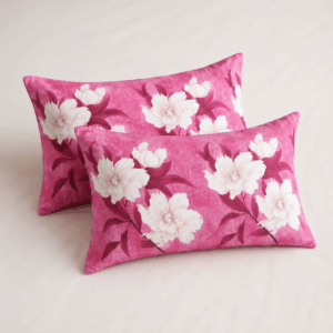 Scanshop India Pink Floral Bedsheet with 2 Pillow Covers