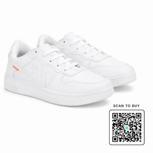 ScanShop India Men's Cushioned White Casual Sneakers