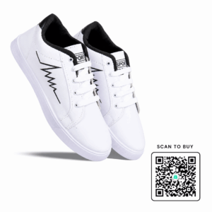 ScanShop India Men's White Round Toe Velcro Strap Casual Sneakers