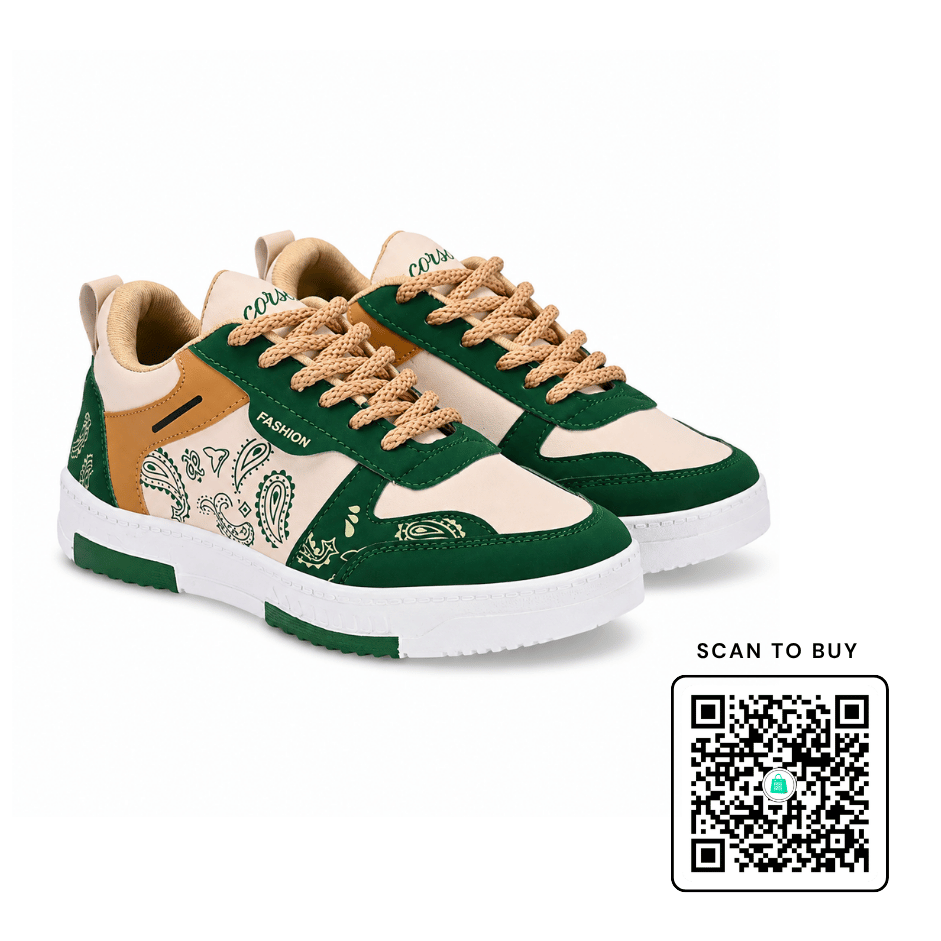 Scanshop India Flower Men Colourblocked Lace-Ups Sneakers
