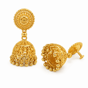 Scanshop India Gold Plated Artificial Beaded Dome Shaped Jhumkas