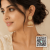 Scanshop India Gold-Plated Artificial Beaded Dome Shaped Jhumkas