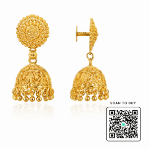 Scanshop India Gold Plated Artificial Beaded Dome Shaped Jhumkas