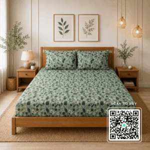 Scanshop India Green Bedsheet with 2 Pillow Covers