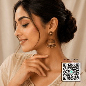 Scanshop India Korean Dome Shaped Oxidised Jhumkas