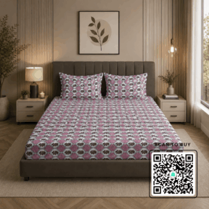 Scanshop India Multicoloured Geometric Bedsheet with 2 Pillow Covers