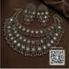 Scanshop India Oxidized Mirror Work Layered Necklace & Earrings
