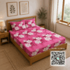 Scanshop India Pink Floral Bedsheet with 2 Pillow Covers