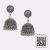 Scanshop India Silver-Plated German Oxidised Dome Shaped Jhumkas
