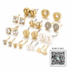 Scanshop India set of 12 Gold plated Women Studs 1