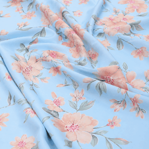 Scanshop India Turquoise Blue Floral Microfiber 210TC Fitted Double Queen Bedsheet
