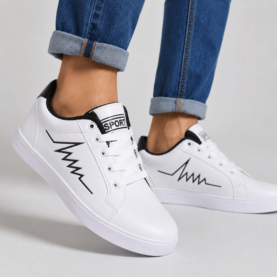 ScanShop India Men's White Round Toe Velcro Strap Casual Sneakers 4