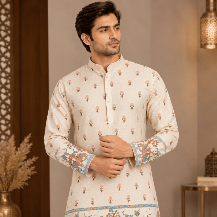 Krishna Ethnic Men Ethnic Motifs Printed Kurta (1)