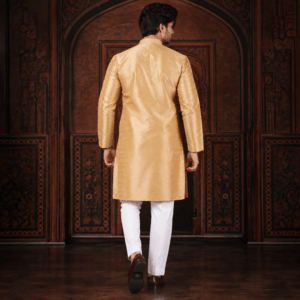 Krishna Ethnic Men Ethnic Motifs Woven Design Mandarin Collar Straight Kurtas (1)