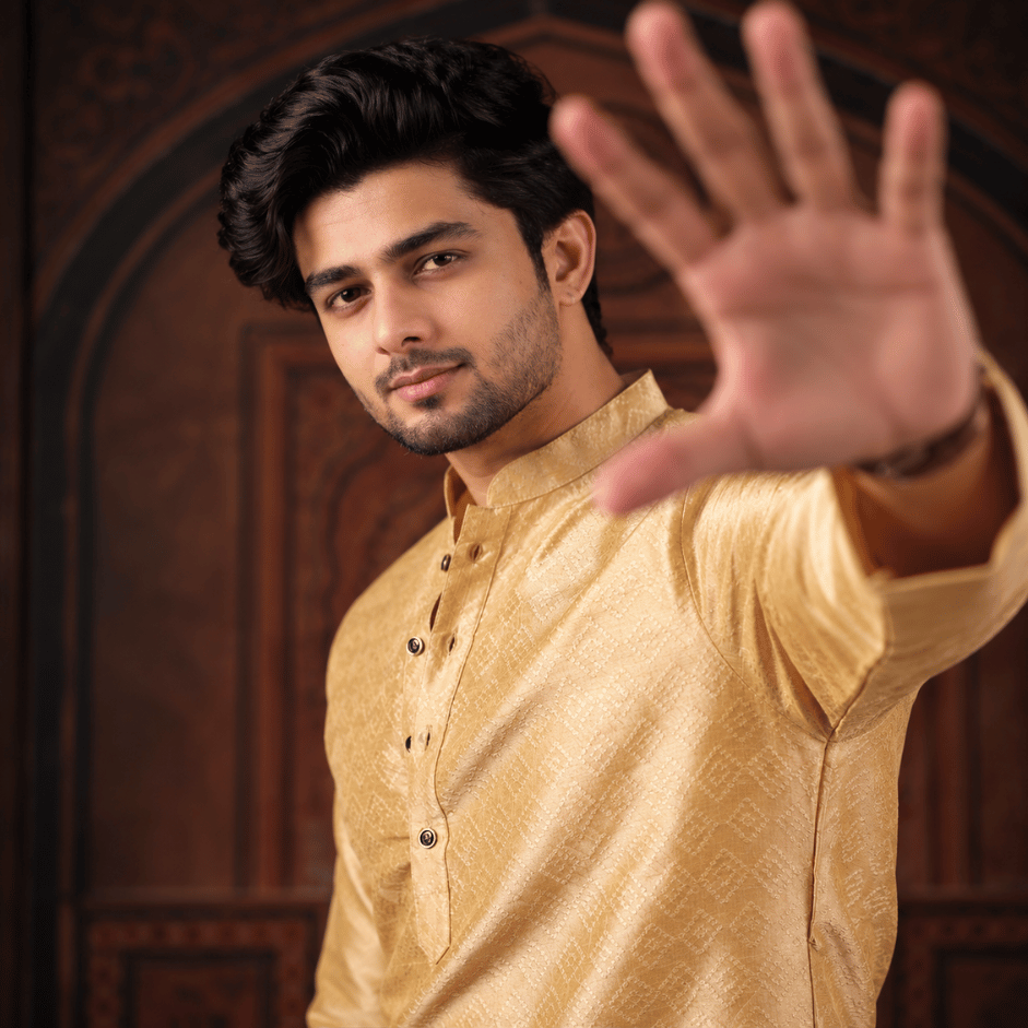 Krishna Ethnic Men Ethnic Motifs Woven Design Mandarin Collar Straight Kurtas (3)