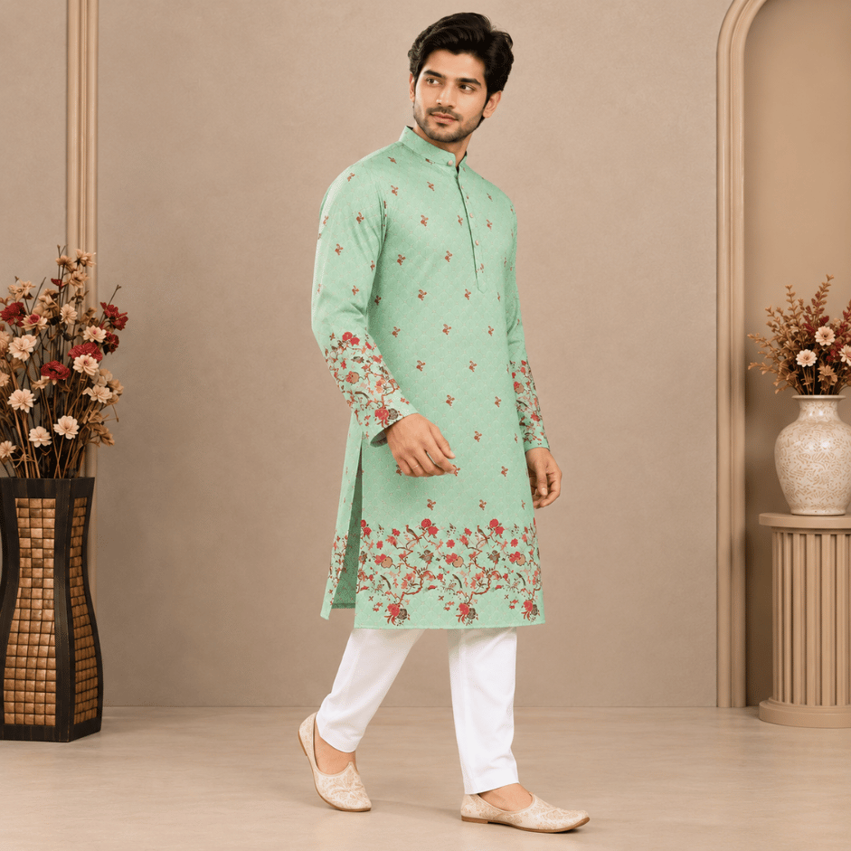 Krishna Ethnic Men Floral Printed Floral Kurta (2)