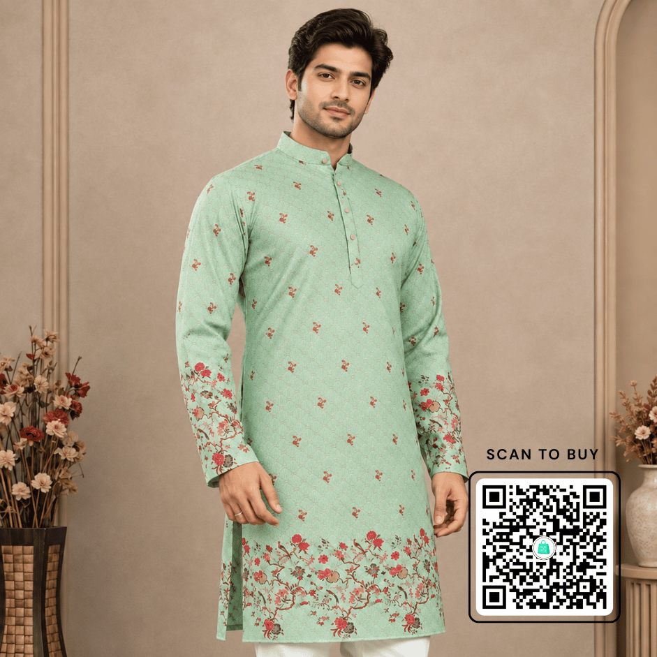Krishna Ethnic Men Floral Printed Floral Kurta