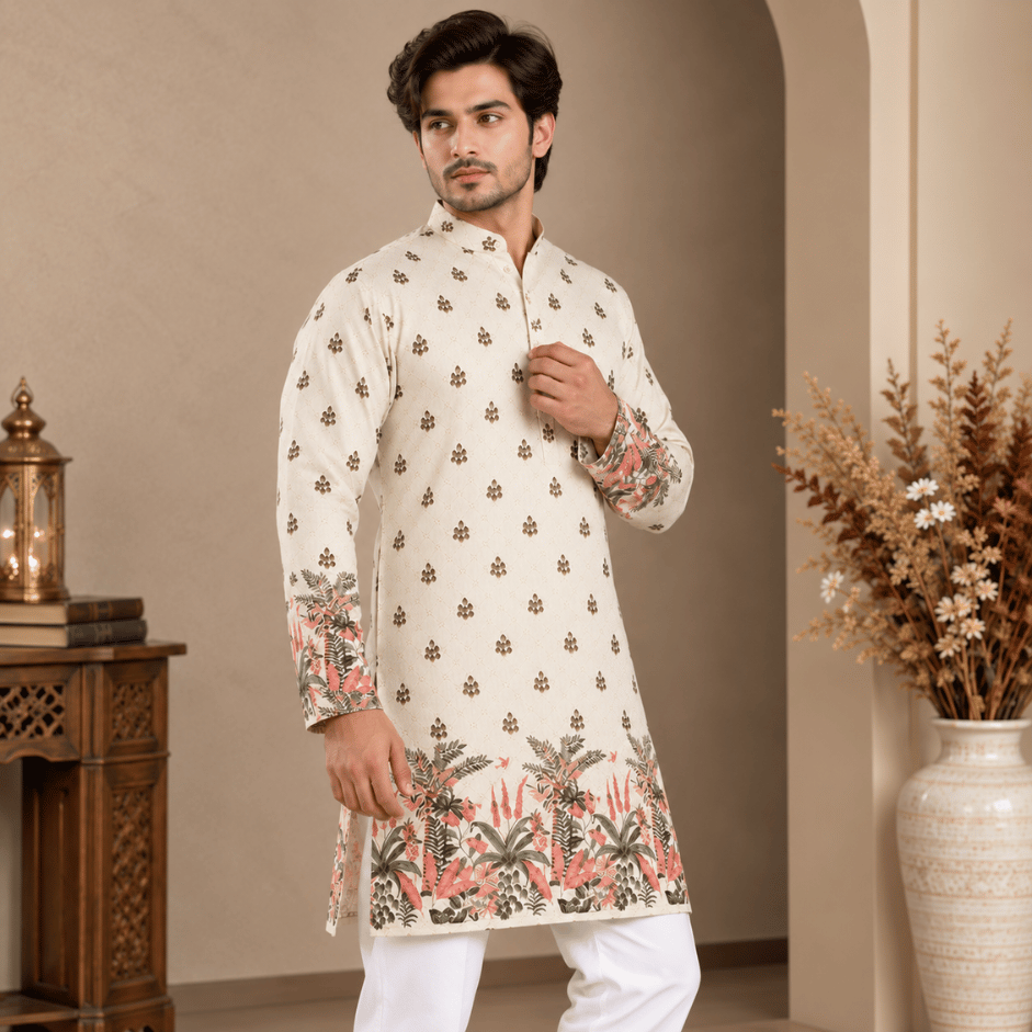 Krishna Ethnic Men Floral Printed Indie Florals Kurta (2)