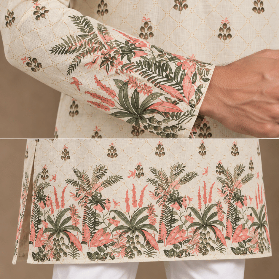 Krishna Ethnic Men Floral Printed Indie Florals Kurta (3)
