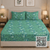 Scanshop India Green Leaf Bedsheet with 2 Pillow Covers
